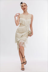 Vintage Beaded Fringe Party Dress