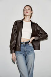 Relaxed Fit Motorcycle Style Jacket