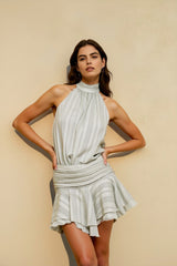 Sexy Halter Backless Tie Vacation Dress