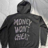Rhinestone Letter Zipper Hoodie