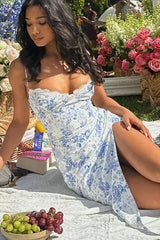 Sleeveless Split Maxi Floral Dress