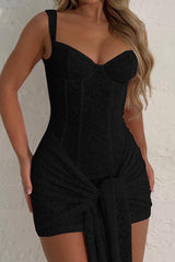 V Neck Lace Bodycon Cami Lace Dress