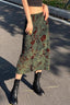 American Retro Print Bodycon Midi Skirt