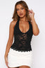 Lace Hollow Out Slim Fit Halter Top