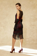 Flapper Tassel Beaded Crew Neck Party Dress