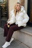 Relaxed Fit Cropped Hooded Puffer Jacket