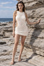 Sexy Knit Metal Ring Waist Cover-Up Mini Dress