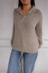 Casual Drawstring Pullover Sweater