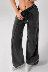 Drawstring Low Rise Straight Jeans