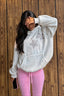 Leopard Star Embroidered Oversized Hoodie