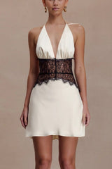 Open Back Ruched Corset Mini Dress