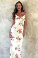 Printed V Neck Bodycon Slip Dress