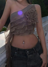 Tiered Layer Sleeveless Sheer Top