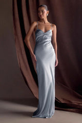 Draped Maxi Silk Dress