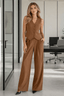 Stripe V Neck Blazer Elegant Two Piece Work Set