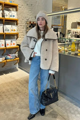 Fleece Lapel Short Jacket