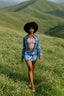 Denim Mini Cargo Elegant Jeans Club Two Piece Skirt Set