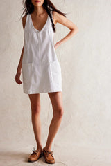 Mini Suspender Denim Dress