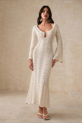 Solid Knit Beach Boho Dress