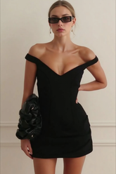 Sexy Deep V Solid Fitted Bodycon Party Dress