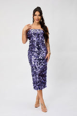 Strapless Backless Sequin Split Party Sequin Dress