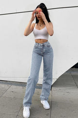 Butterfly Print High Waist Jeans