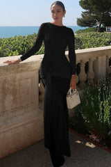 Tie-Waist Bodycon Maxi Work Dress