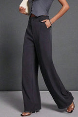 Sleek Wide Leg Tailored Slim Business Casual Pants