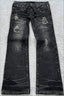 Gothic Distressed Double Waist Flare Jeans