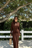 Elegant Fitted Simple Mock Neck Long Sleeve Party Dress