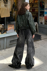 High Waist Loose Fit Graffiti Jeans