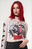 Vintage Collage Sheer Long Sleeve Crop T-Shirt