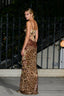 Leopard Lace Mesh Midi Dress