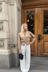 Slim Fit Knit Zip Cardigan