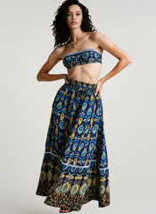 Rayon High Waist Hollow Boho Vacation Skirt