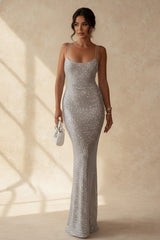 Sequin Diamond Bodycon Maxi Dress