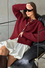 Color Button Knit Cardigan Sweater