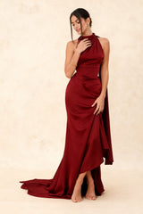 Luxury Halter Satin Elegant Sophisticated Formal Dress