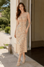 Stretch Square Neck Waist Strap Floral Dress