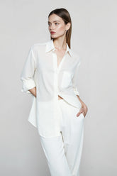 Linen V Neck Relaxed Blouse