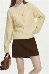 Chic Colorblock Knit Casual Cardigan
