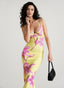 Slim Backless Print Cami Vacation Dress