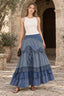 Plus Size Women's Summer Vintage Ruffles Oversized Lace Maxi Skirts