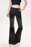 Rivet Strap Washed Utility Flare Jeans