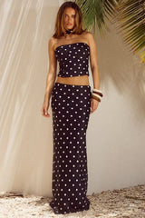 Printed Ruched Tube Top Two Pieces Set