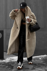 Extended Sherpa Fleece Warm Fuzzy Overcoat