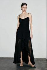 Silk Satin Sleeveless Vacation Dress