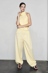 Halter Backless Tie Waist Pants Vacation Set