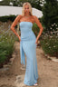 Strapless Ribbon Tie Bodycon Wrap Dress