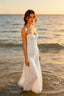 Strapless Hollow Out Tie Maxi Lace Dress